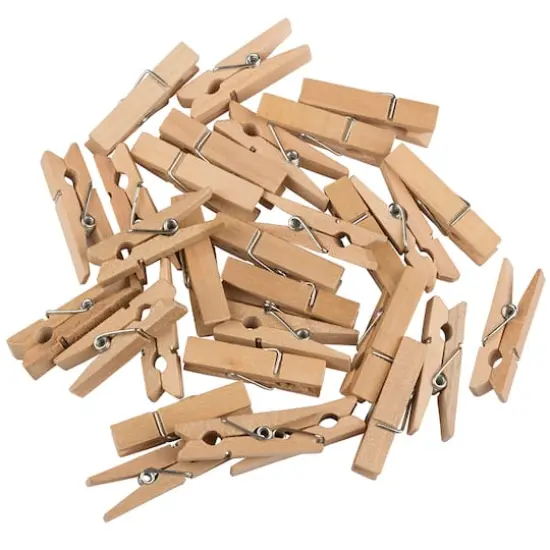 JAM Paper 1.5" Natural Wood Clip Clothespins, 30ct. {3}