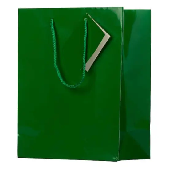 JAM Paper Medium Glossy Gift Bags, 100ct. Green {4}