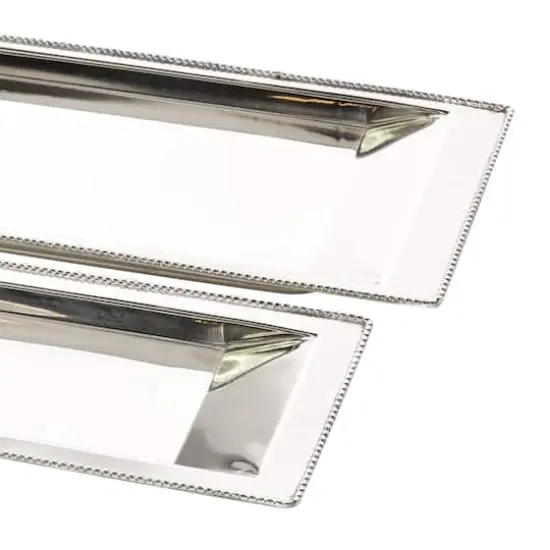 Set of 2" White Stainless Steel Traditional Tray, 22", 25" {5}