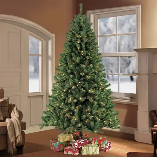9ft. Pre-Lit Northern Fir Artificial Christmas Tree, Clear Lights {3}