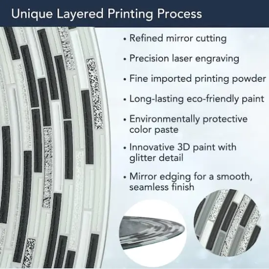 Head West CharcoalTile Framed Oval Wall Vanity Mirror - 23" x 29" {4}