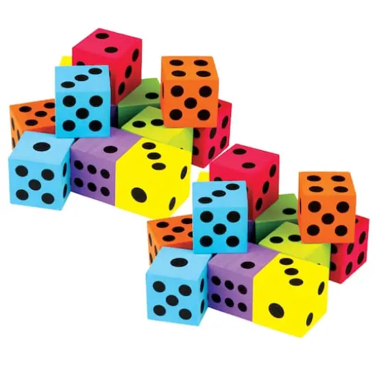 Teacher Created Resources Large Colorful Foam Dice, 2 Packs of 12 {1}