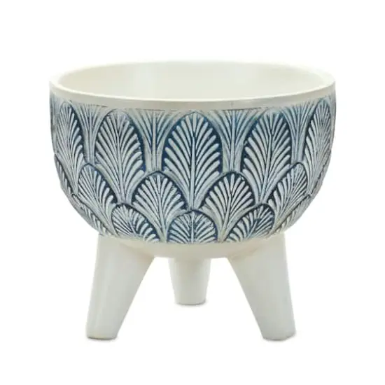 Decorative Leaf Print Pot Set with Legs {4}