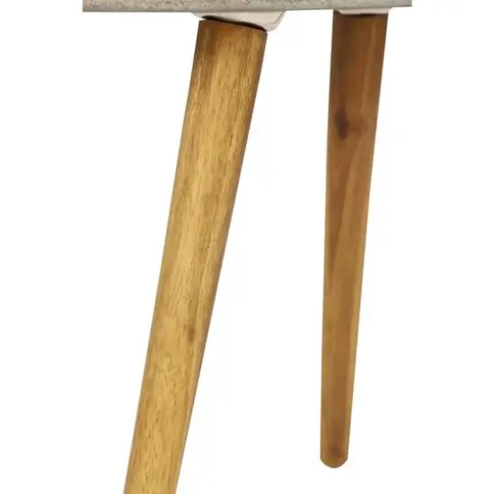 16" Gray Wood Modern Outdoor Accent Table {8}