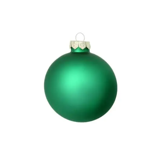 Whitehurst 8ct. 3.25" Matte Glass Ball Ornaments Green Matte {1}