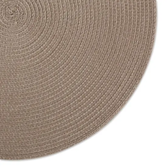 DII&reg; Round Plastic Woven Placemats, 6ct. Brown {4}