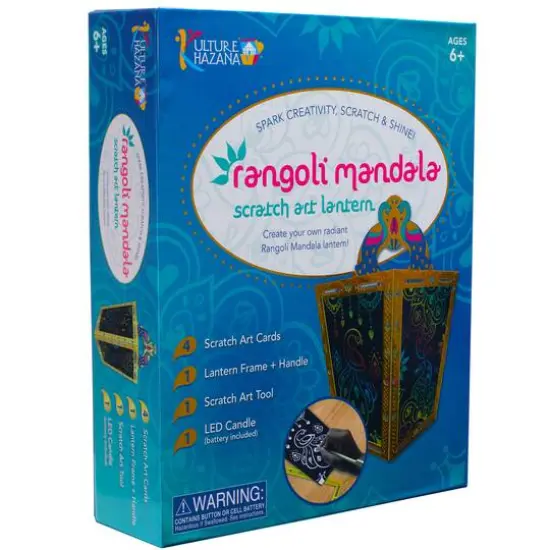 Kulture Khazana Rangoli Mandala Scratch Art Lantern DIY Craft Kit {8}