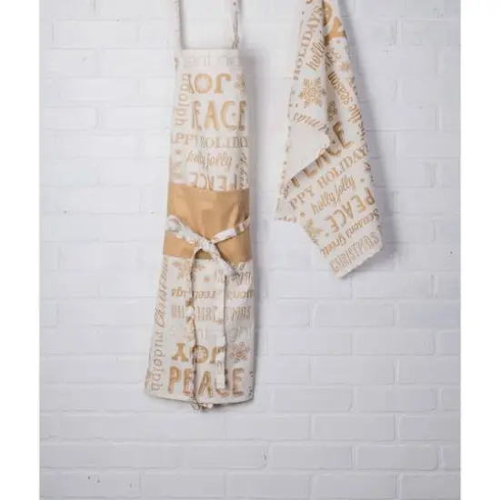 DII&reg; Gold Christmas Collage Chef Apron {6}