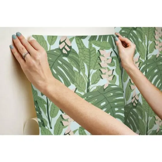 RoomMates Bunaken Peel & Stick Wallpaper Green/Blue {10}