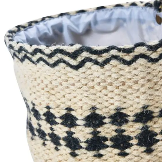 Hello Honey&reg; Black & Cream Woven Jute Basket with Liner Set {9}