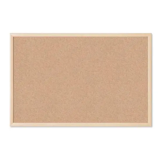 U Brands&trade; 36'' x 24'' Birch MDF Framed Cork Bulletin Board {1}