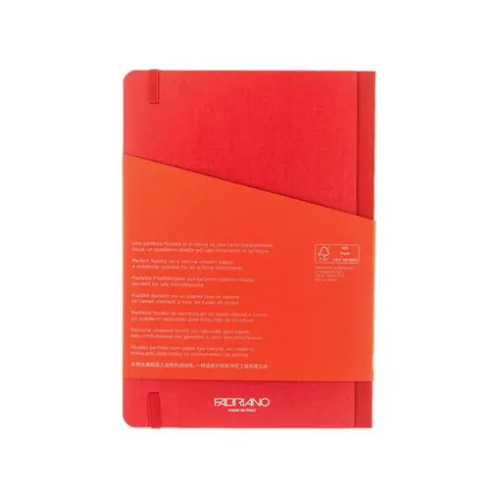 Fabriano&reg; EcoQua Plus A5 Lined Red Fabric-Bound Notebook {10}