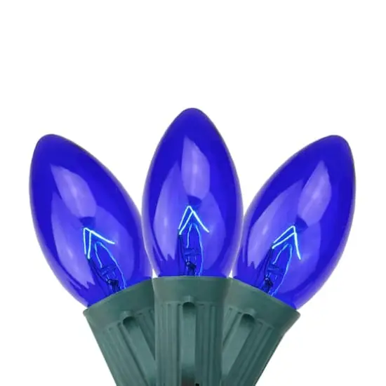 25ct. C9 Christmas String Lights with Green Wire Blue {1}