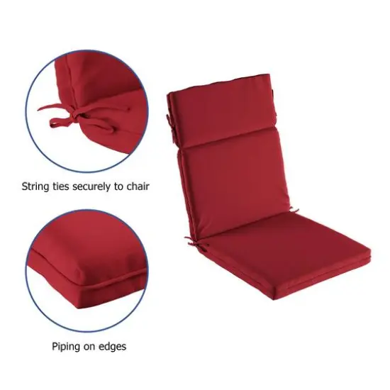 Hastings Home Red High Back Patio Chair Cushion {5}