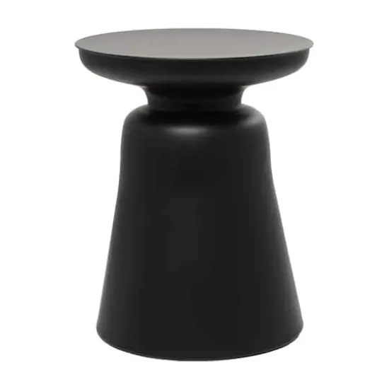 Black Metal Accent Table with Bell Shaped Base {1}
