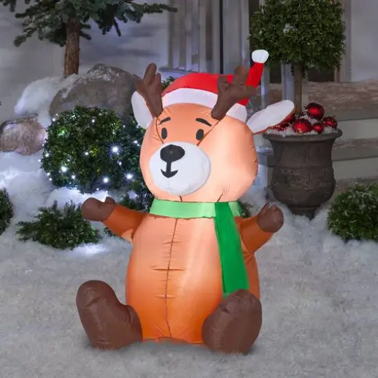 3.5ft. Airblown&reg; Inflatable Christmas Outdoor Baby Reindeer {3}