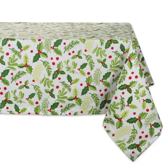 DII&reg; 52" Boughs of Holly Print Tablecloth {1}