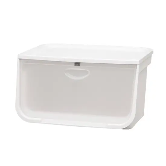 IRIS&reg; 49qt. White & Clear Flap Box {1}