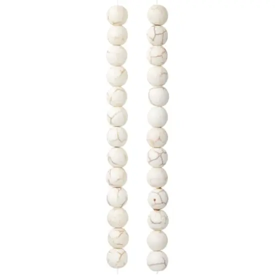White Crackle Dyed Howlite Round Beads, 8mm by Bead Landing&trade; {4}