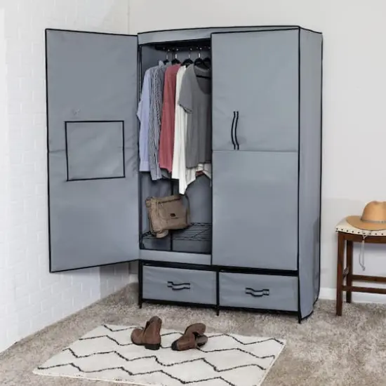 Honey Can Do 43" Clothes Storage Wardrobe With Drawers {3}