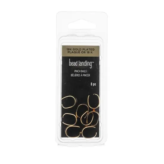 10mm 18K Gold-Plated Pinch Bails by Bead Landing&trade; {1}