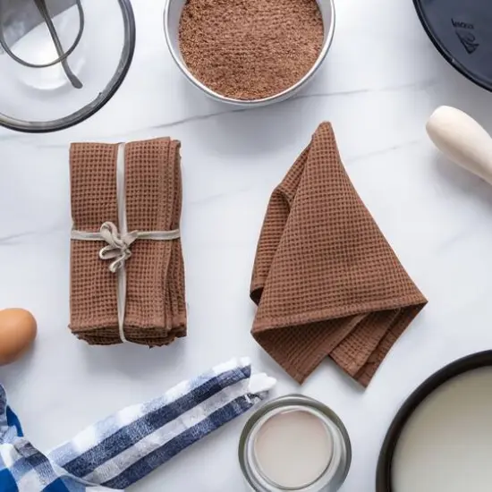 Hello Honey&reg; Woven Linen & Cotton Waffle Dinner Napkins, 4ct. Terracotta {3}