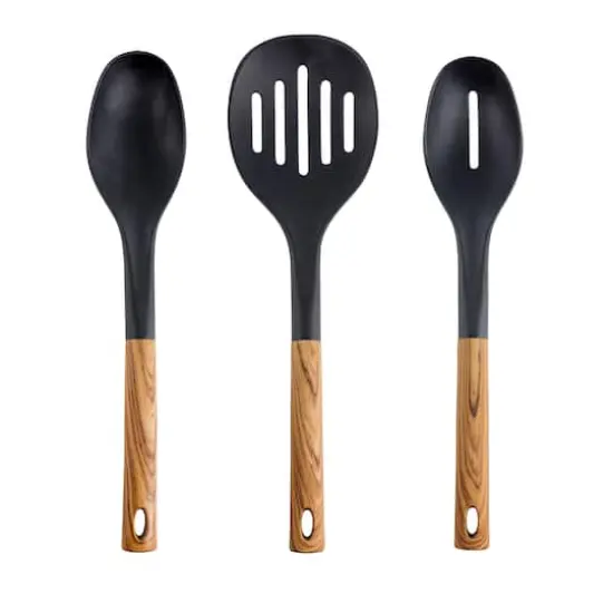 MegaChef Black Nylon & Wood Cooking Utensils Set, 7ct. {3}