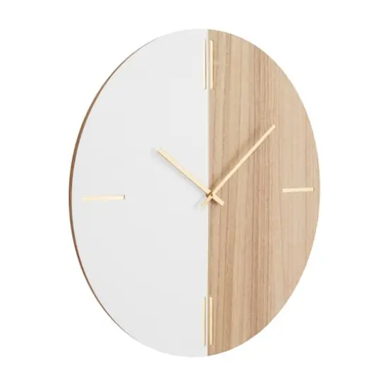 Brown MDF Contemporary Wall Clock, 24" x 24" x 2" {3}