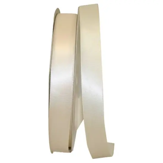 JAM Paper 7/8" x 100yd. Satin Single Face Ribbon Cream {1}