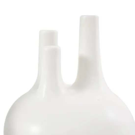 CosmoLiving by Cosmopolitan White Ceramic Round Bud Vase Set with Multiple Openings {8}