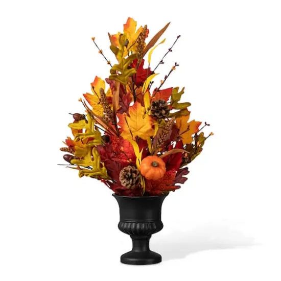 Glitzhome&reg; 24" Fall Maple Leaf Urn Table Tree {1}