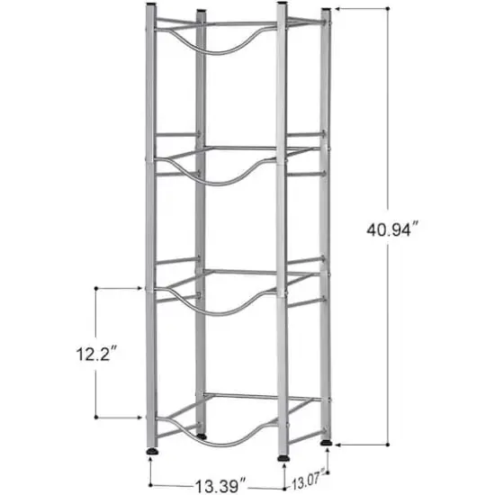 NEX&trade; 4-Tier 5-Gallon Water Bottle Storage Rack Silver {4}