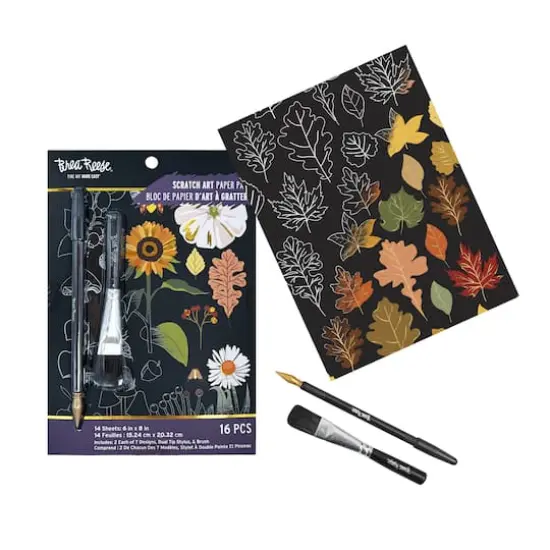 Brea Reese&trade; 6" x 8" Fall Foraging Scratch Art Paper Pad {4}