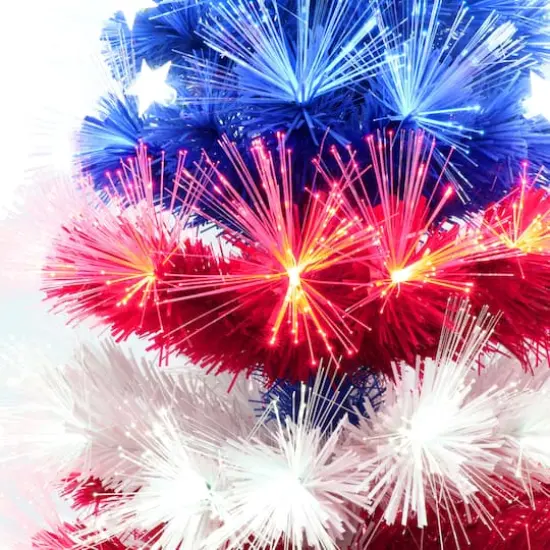 4ft. Fiber Optic Patriotic Artificial Christmas Tree {4}