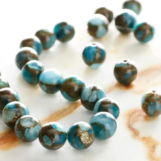 Light Blue Impression Jasper Round Beads, 6mm by Bead Landing&trade; {3}