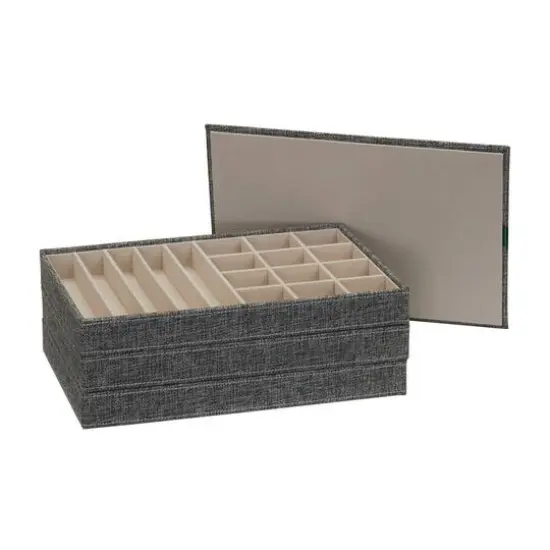 Household Essentials 3-Tier Jewelry Tray Gray {6}