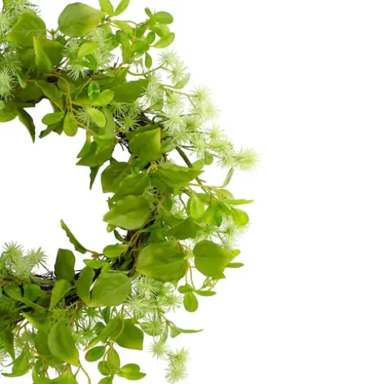 18" Green Jujube Floral & Foliage Springtime Wreath {4}