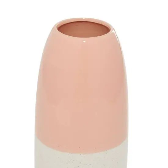 Pink Ceramic Modern Vase, 11" x 5" x 5" {5}
