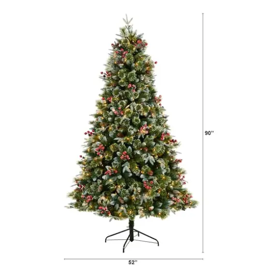 7.5ft. Pre-Lit Snow Tipped Aspen Spruce Artificial Christmas Tree, White LED Lights {8}