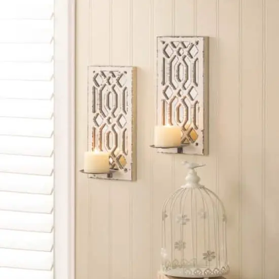 17'' Deco Mirror Candle Wall Sconce, 2ct. {4}