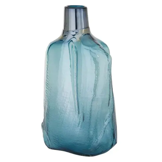 16" Blue Modern Glass Vase {1}