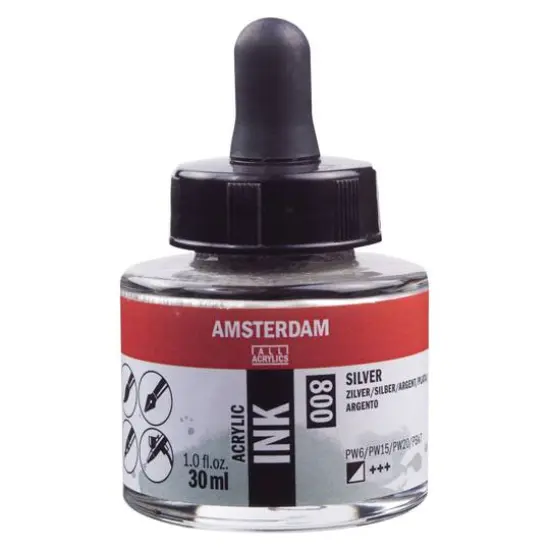 Amsterdam Acrylic Ink, 1oz. 800 Silver {1}