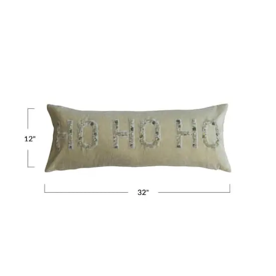 Hello Honey&reg; 32" Ho Ho Ho Cotton Velvet Lumbar Pillow {5}