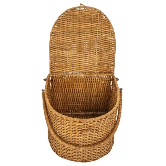 Hello Honey&reg; Natural Oval Wicker Picnic Basket with Open Side Compartment {8}