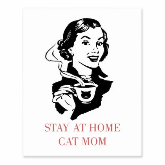 Stay At Home Cat Mom Tabletop Canvas {1}