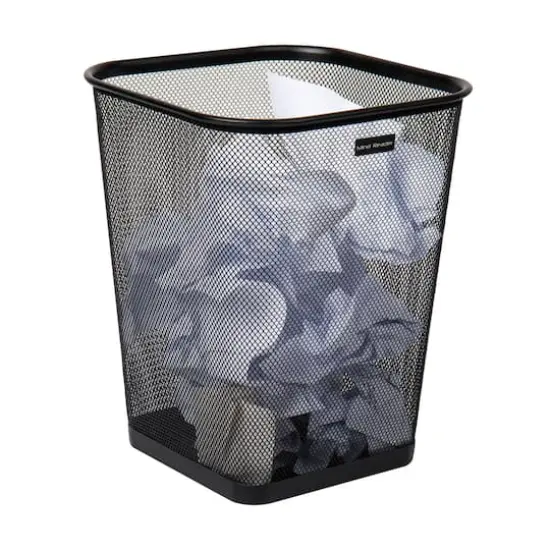 Mind Reader 2 Piece Square Metal Mesh Waste Basket Set {7}