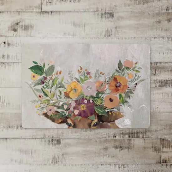 18" x 27" Steer with Flower Horns Floor Mat {3}