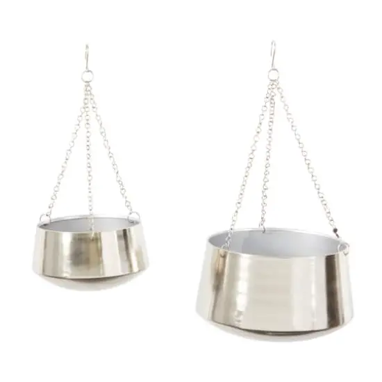 Silver Metal Glam Planter Set, 5" & 7" {3}