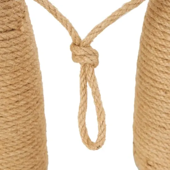 9.5" Brown Jute Buoy Coiled Rope Sculpture {5}
