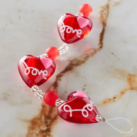 Red Lampwork Glass Love Heart Beads by Bead Landing&trade; {3}